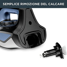 Carica l&#39;immagine nel visualizzatore di Gallery, Rowenta DW7320D1 Everlast Anticalc Ferro a Vapore, 2700 W, getto a vapore potente, 400 micro-fori, sistema anticalcare, nero/azzurro, Nero/Blu