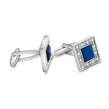 Carica l&#39;immagine nel visualizzatore di Gallery, MERIT O Gemelli Quadrati in Cristallo Swarovski Blu Navy per Gli Uomini... - Ilgrandebazar