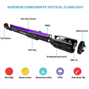 LETION Torcia LED Potente Ricaricabile con 1500 Lumen IPX4 Impermeabile 5...