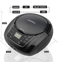 Carica l&#39;immagine nel visualizzatore di Gallery, LONPOO Radio Portatili Boombox, Lettore CD MP3 con USB, AUX Nero