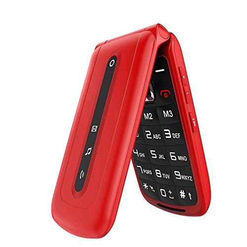Ushining Telefono Cellulare per anziani, con Rosso 2G - Ilgrandebazar