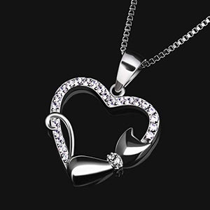 Collane del pendente delle donne di,B.Catcher collana d'argento gatto di... - Ilgrandebazar