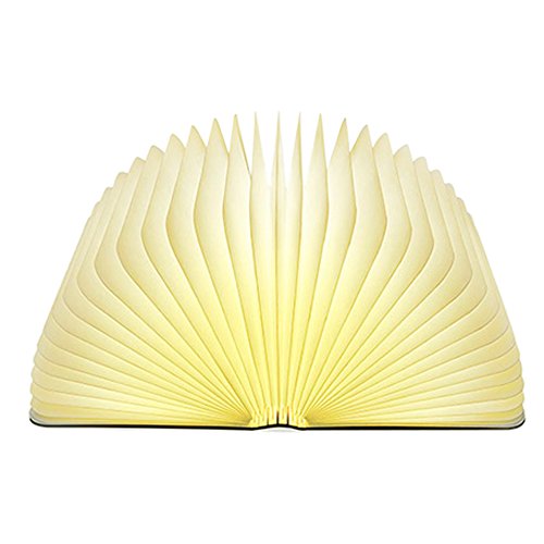 Lixada Libro Lampada Luce LED di legno Pieghevole Luci Booklight Bianco Caldo - Ilgrandebazar