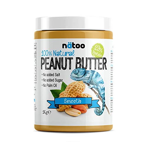 NATOO 100% Burro d'arachidi Peanut Butter 30% Protein (Smooth, 1Kg) 1Kg