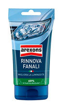 Carica l'immagine nel visualizzatore di Gallery, AREXONS RINNOVA FANALI 150 gr Lucida fari auto, pasta lucidatura fanali opacizzati e plastica lucida dura, prodotto rinnova fari auto, facile da usare, pasta bianca, migliora visibilità di notte