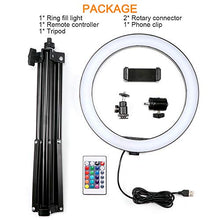 Carica l&#39;immagine nel visualizzatore di Gallery, Powstro Lampada selfie LED da 10,2 pollici,Flash ad anello con treppiede a...