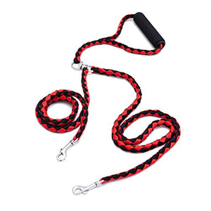 Locisne No Guinzaglio groviglio doppio cane per 2 cani in nylon rosso e nero - Ilgrandebazar