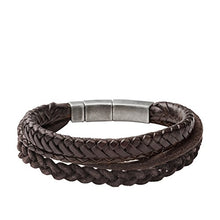 Carica l&#39;immagine nel visualizzatore di Gallery, Fossil JF85296040 Bracciale da Uomo in Pelle/Acciaio Inossidabile - Ilgrandebazar