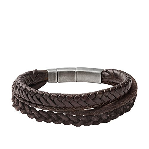 Fossil JF85296040 Bracciale da Uomo in Pelle/Acciaio Inossidabile - Ilgrandebazar