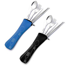 Carica l'immagine nel visualizzatore di Gallery, HEEFEN 2 Set Posate da Viaggio all'aperto, di in Acciaio Inox...