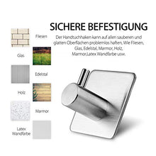 Carica l'immagine nel visualizzatore di Gallery, Auxmir Ganci Adesivi 3M Appendiabiti in Acciaio Inox SUS304 Set di 5 PZ