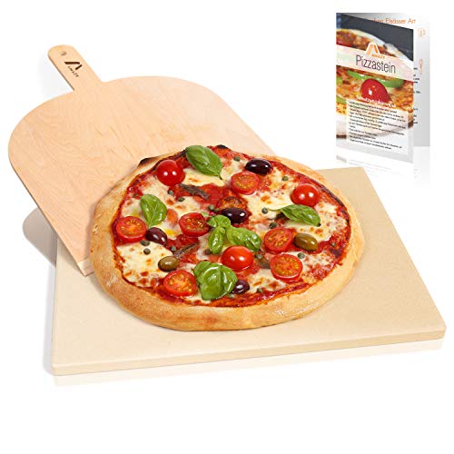 Amazy Pietra Refrattaria per Pizza da Forno, incl. PALA pizza e