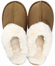 Carica l'immagine nel visualizzatore di Gallery, ChayChax Donna Uomo Inverno Pantofole Scamosciate Morbido 41/42 EU, Marrone - Ilgrandebazar