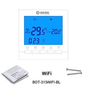 Beok Termostato Wifi, Confezione da 1 pz, Blue Backlight