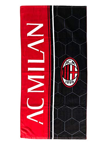 Telo In Microfibra A.C. Milan - Ufficiale, 90x170 Cm, Rosso E Nero - Foto 2
