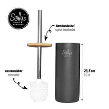 Carica l'immagine nel visualizzatore di Gallery, Solly´s Scopino per WC in Poliresina e Legno di Bamboo, Manico Bagno