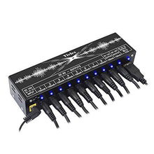 Carica l'immagine nel visualizzatore di Gallery, Alimentatore di rete a pedale, fonte di alimentazione, 10 uscite isolate per chitarra da 9 V/12 V/18 V, effetto bassi, tastiera, porta USB integrata per telefono, con alimentatore di rete DC 18 V/1 A