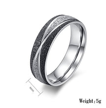 Carica l&#39;immagine nel visualizzatore di Gallery, PAURO Mattching Set da Coppia in Acciaio Inox sabbiato Band Anello per Nero - Ilgrandebazar