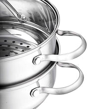 Carica l&#39;immagine nel visualizzatore di Gallery, Velaze, Miki, 14 Pezzi, Set di Pentole Induzione da Cucina, Batteria Pentole Chef Casseruola in Acciaio Inox Cromato Coperchio in Vetro Temperato Padelle Antiaderente per Piastre a Induzione Argento