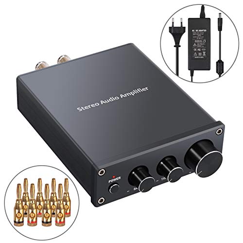Proster 50W Amplificatore Audio Stereo con Alimentatore Mini HiFi Amp 2...