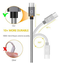 Carica l&#39;immagine nel visualizzatore di Gallery, Gritin Cavo USB C [3 Pezzi: 1m, 1.5m, 2m] Nylon 1m+1.5m+2m, Grigio - Ilgrandebazar