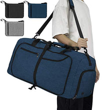 Carica l'immagine nel visualizzatore di Gallery, NEWHEY Borsone da Viaggio Pieghevole 65L Grande capacità Duffel Bag Blu