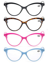 Carica l&#39;immagine nel visualizzatore di Gallery, MODFANS Confezione da 4 Occhiali Lettura 1.0 Cat Eye +1.00, Colori Misti - Ilgrandebazar