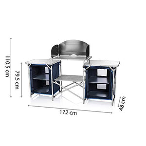 Campart Cucina da Esterni in Alluminio Malaga, Blu, 172 cm 172