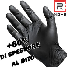 Carica l&#39;immagine nel visualizzatore di Gallery, 100 guanti in Nitrile NERI 6 grammi EXTRA RESISTENTI, 60% di SPESSORE in più al dito rispetto al 3,5 gr, NO polvere, NO lattice, per Meccanici, Tatuatori, Estetisti, Ristorazione, Guanti da lavoro (L)
