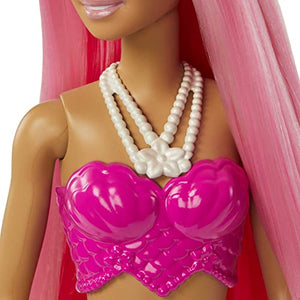 Barbie - Dreamtopia Sirena Bambola capelli rosa con coda rosa e giallo sfumati e coroncina, Giocattolo per Bambini 3+ Anni, HGR11