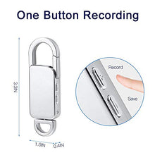 Carica l&#39;immagine nel visualizzatore di Gallery, Registratore vocale, con involucro in metallo e portachiavi, 192 argento-16G