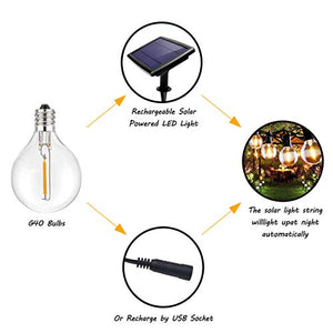Catena Luminosa Esterno LED, QXMCOV 15 Metro Luce Stringa 50 LED Lampadine