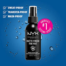 Carica l'immagine nel visualizzatore di Gallery, NYX Professional Makeup Setting Spray, Formula fissante leggera a lunga tenuta, Finish matte, 60 ml