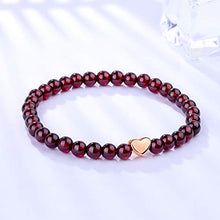 Carica l&#39;immagine nel visualizzatore di Gallery, J.Endéar Bracciale Donna Granato, Rosso Pietra Naturale A-rose Gold - Ilgrandebazar