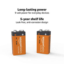 Carica l'immagine nel visualizzatore di Gallery, AmazonBasics - Batterie alcaline per uso quotidiano, 9V, Confezione da 8