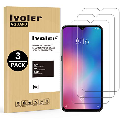 VGUARD [3 Pack] Pellicola Vetro Temperato per Xiaomi Mi 9 SE Transparente