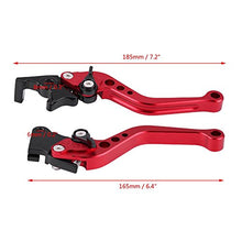Carica l&#39;immagine nel visualizzatore di Gallery, Elerose Una coppia di 22 mm 7/8&quot;CNC universale per moto leva freno a rosso - Ilgrandebazar