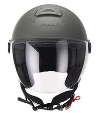Carica l&#39;immagine nel visualizzatore di Gallery, CGM Casco demi jet 107A FLORENCE MONO Verde opaco sagomata, L