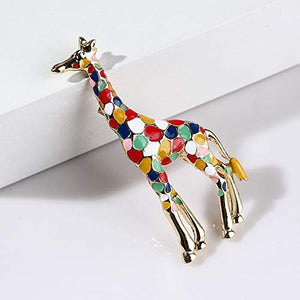 AILUOR Giraffe Spilla, Smalto Spilla s Animale Sveglio Multicolore - Ilgrandebazar