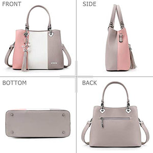 Pomelo Best Borsa a mano Donne Pelle Spalla Tracolla Tote Grigio Grande