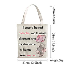 Carica l&#39;immagine nel visualizzatore di Gallery, ASODWST Borsa Tela-Il Caso Ci Ha Resi Colleghe, ma Le Risate Diverteni-Borsa per La Spesa Donna Ecocompatibile Lavabile-Regali di Amicizia-Idea Regalo per Collega