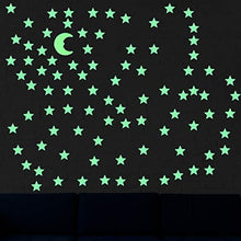Carica l&#39;immagine nel visualizzatore di Gallery, VORCOOL Luna Stelle Fluorescenti Luminose Soffitto Stickers Murali da Giallo