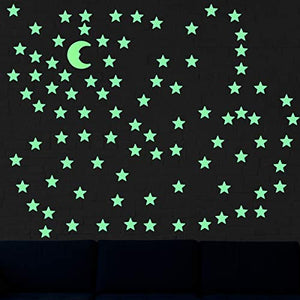 VORCOOL Luna Stelle Fluorescenti Luminose Soffitto Stickers Murali da Giallo