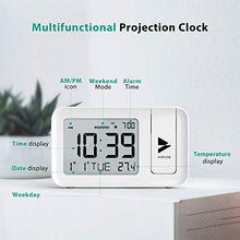 Carica l&#39;immagine nel visualizzatore di Gallery, Hosome Sveglia con Proiettore, Alarm Clock Digitale Temperatura Bianco - Ilgrandebazar