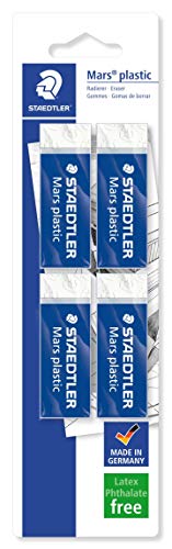STAEDTLER confezione da 4 gomme per cancellare Mars Plastic, colore 4 Pezzi - Ilgrandebazar