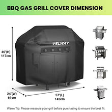 Carica l'immagine nel visualizzatore di Gallery, Velway Copertura Barbecue da Esterno, Telo Copri Barbecue Impermeabile, Copri BBQ, Anti Polvere Neve Pioggia Feci di Uccelli Sole,147x61x117cm,Nero