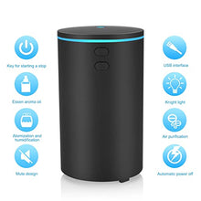Carica l'immagine nel visualizzatore di Gallery, Diffusore di aromi agli oli essenziali Umidificatore a nebbia fredda per auto ufficio viaggio con luci colorate (alimentato tramite USB 60 ml)