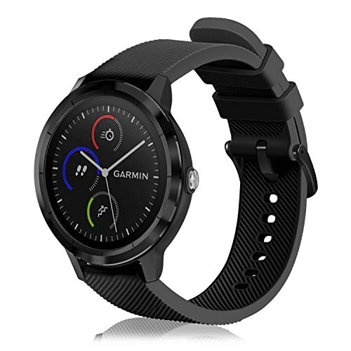 FINTIE Cinturino per Garmin Vivoactive 3, 20mm in Silicone *Nero - Ilgrandebazar