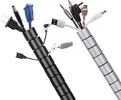 MOSOTECH 2 Pezzi Guaina per Cavi, 3M Raccogli Cavi 2.5cm / 2cm, Grigio