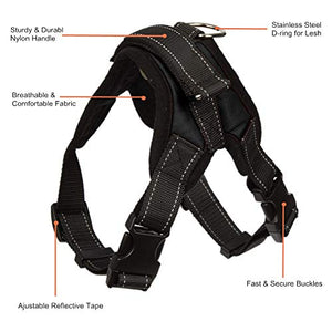 Funkeen, pettorina imbottita per cani senza tirare, regolabile, m, Nero